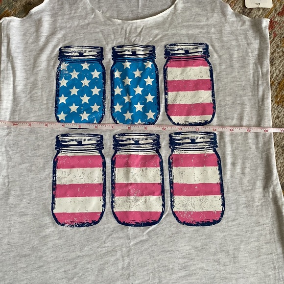 Large mason jar patriotic tank top - Picture 5 of 5